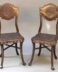 Pair of 19thc Leather and beech Hall-Side Chairs