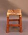 19thc. Teak & Hide Stool/Side Table