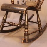 19thc. Ebonised & Painted Rocking Chair - Image 4