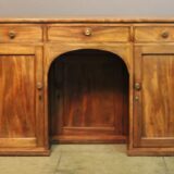 19thc. Golden Mahogany Knee Hole Desk/Dressing Table