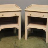 A Pair of Handmade Limed Oak Bedside Cupboards
