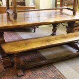 Oak Table and Pair of Benches - Image 3