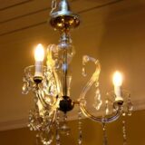20thc. Three Branch Glass Chandelier