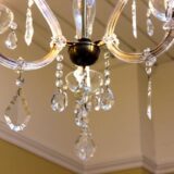 20thc. Three Branch Glass Chandelier - Image 3