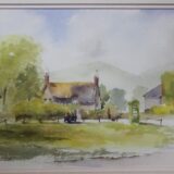 Water Colour of Village Green,Portesham, Dorset - Image 2