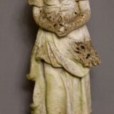 20thc. Weathered Stone Statue of A Girl with Harvest - Image 2