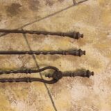 Set of Three 19thc. Fire Irons with Turned & Spiral Shafts - Image 2
