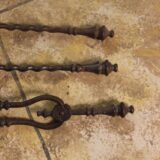 Set of Three 19thc. Fire Irons with Turned & Spiral Shafts - Image 4