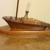 Unusual 20th c Wooden Table Lamp - Image 2