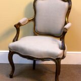 Pair of 19thc. Gilt & Painted Salon Chairs - Image 4