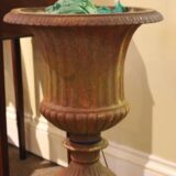 A Pair of 20thc. Cast Iron Urns - Image 4