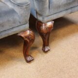 Pair of 19thc Walnut Wing Armchairs - Image 2