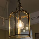 Early 20thc. Brass Pentagonal Lantern - Image 4