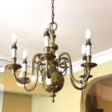 Late 19thc. Brass Chandelier