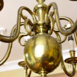 Late 19thc. Brass Chandelier - Image 4