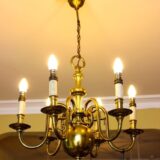 Late 19thc. Brass Chandelier - Image 2