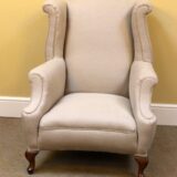 19thc. Walnut Wing Armchair