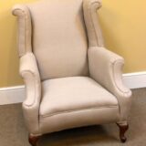 19thc. Walnut Wing Armchair - Image 4
