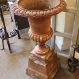 Pair of Edwardian Cast Iron Urns on Stands - Image 4