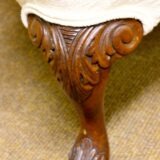 Late 19thc. Upholstered Walnut Wing Armchair - Image 3