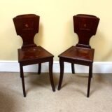 Pair of Regency Mahogany Hall Chairs