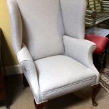 19thc. Large Walnut Wing Armchair