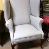 19thc. Large Walnut Wing Armchair - Image 4