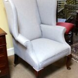 19thc. Large Walnut Wing Armchair - Image 2