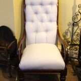 19thc Mahogany Button Back Armchair