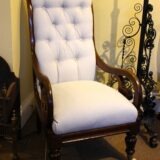 19thc Mahogany Button Back Armchair - Image 2