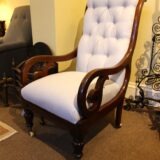 19thc Mahogany Button Back Armchair - Image 4