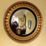 19thc Gilt Convex Mirror