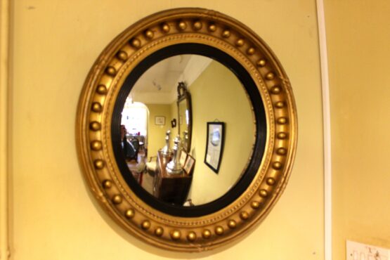 19thc Gilt Convex Mirror - Image 3