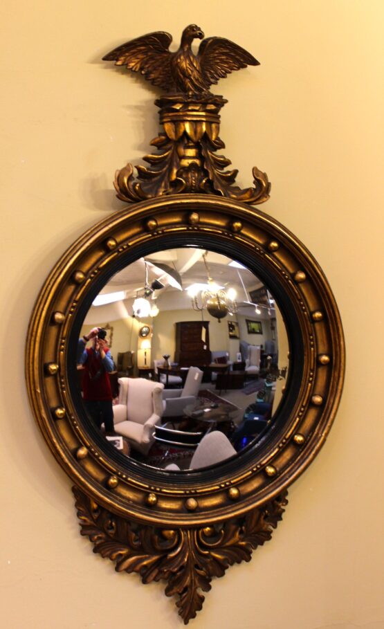 Late 19thc Gilt Wood  Convex Mirror