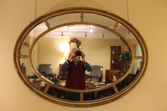 19thc. Oval Gilded Mirror