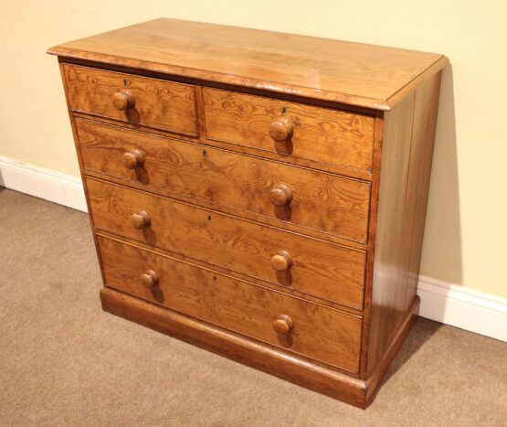 Late 19thc Pitch Pine Chest Of Drawers