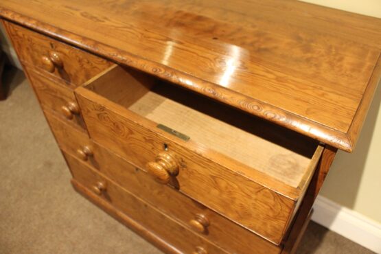 Late 19thc Pitch Pine Chest Of Drawers - Image 5