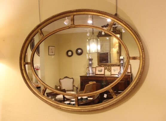 19thc Oval Gilded Mirror