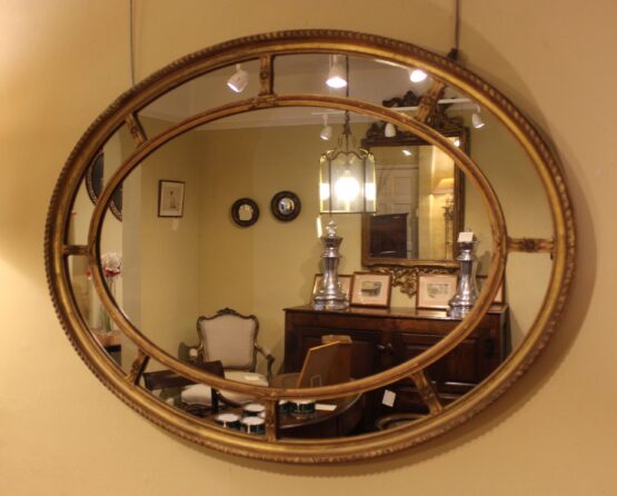 19thc Oval Gilded Mirror - Image 3