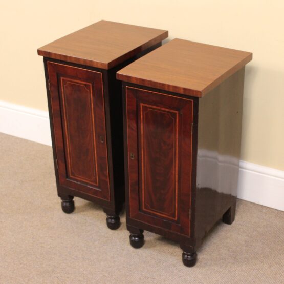 Pair Of 19thc Mahogany Bedside Tables/Cabinets - Image 2