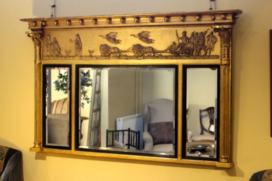 19thc Gilt Over Mantle Mirror - Image 2