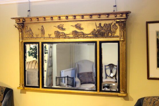 19thc Gilt Over Mantle Mirror