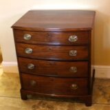 19thc Bow Fronted Small Chest Of Drawers