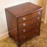 19thc Bow Fronted Small Chest Of Drawers - Image 6