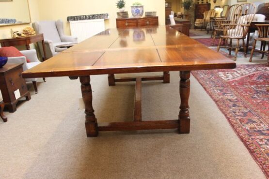 20thc Oak Refectory Table - Image 8