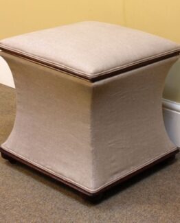 19thc Mahogany & Upholstered Ottoman