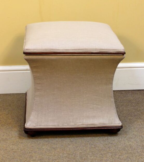 19thc Mahogany & Upholstered Ottoman - Image 2