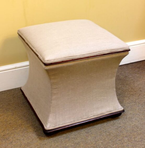 19thc Mahogany & Upholstered Ottoman - Image 3