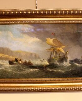 19thc Oil On Board 
