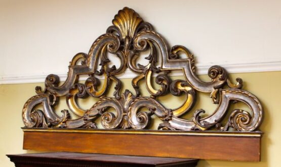 Mid 20thc Carved Wood & Gilded Cornice - Image 2